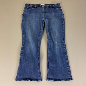 Levis 515 Boot Cut Jeans Women's Size 14‎ Short Cropped Blue Denim Casual